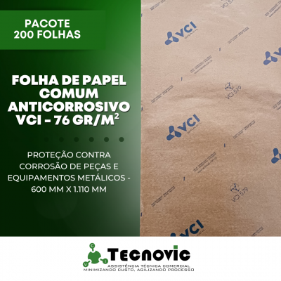Folha de Papel Comum Anticorrosivo - 76 gr/m² Pacote com 200 folhas